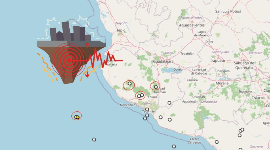 En lo que va de esta jornada, Jalisco registró tres eventos sísmicos. ESPECIAL / SSN