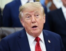 Trumpo aclaró en una rueda de prensa en el Despacho Oval que aún respalda a María Elvira Salazar aunque no está de acuerdo con ella. EFE/S. Corum