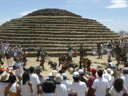 Las pirámides circulares de los Guachimontones son uno de los escenarios perfectos para las ceremonias tradicionales del cambio de estación en Jalisco. EL INFORMADOR / ARCHIVO
