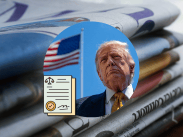 Tras el veto de Trump, las principales cadenas de televisión de Estados Unidos: ABC, CBS, Fox News y NBC, acordaron suspender la cobertura conjunta de los actos de Trump. EFE / ARCHIVO / ESPECIAL / CANVA