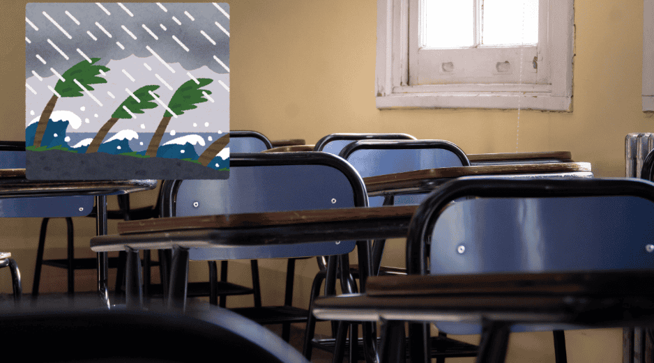 Se determinaría la suspensión de clases en las localidades costeras, pero únicamente si las condiciones meteorológicas representan un riesgo para la población y según sea la trayectoria de Polo. CANVA