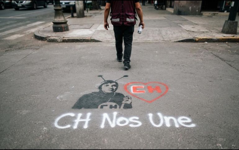 Pinta urbana con el logotipo de El Chapulín Colorado y la leyenda 