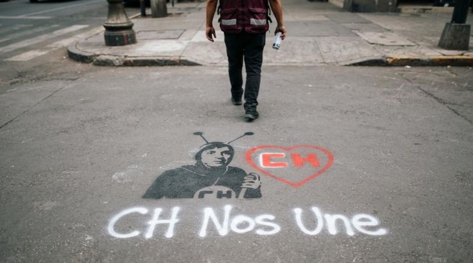 Pinta urbana con el logotipo de El Chapulín Colorado y la leyenda 