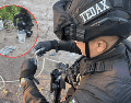 Los oficiales TEDAX establecieron una línea de disparo controlado a distancia. ESPECIAL / SECRETARÍA DE SEGURIDAD DEL ESTADO DE JALISCO
