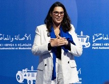 La ministra marroquí Fatima Ezzahra El Mansouri, alcaldesa de Marrakech, participa en un acto electoral del Partido Autenticidad y Modernidad antes de las elecciones legislativas, en Tánger, Marruecos, el 16 de septiembre de 2026. AP/M. Elshamy