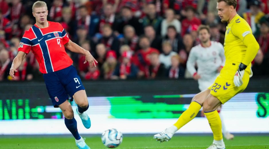 Haaland firmó a los setenta y cuatro minutos el gol de la victoria para los locales. EFE /  F. VARFJELL 