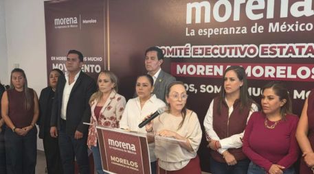 Martha Patricia García, secretaria general de Morena en Morelos, anunció el fin de la alianza estatal con el PT. SUN/J. Miranda
