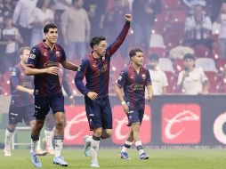 Eduardo Tercero celebra su gol. Con la victoria, el Atlante llegó a 11 puntos en el torneo. EFE/ J. Méndez