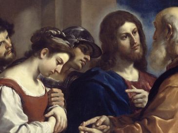 "Los publicanos y las prostitutas, sí le creyeron; ustedes, ni siquiera después de haber visto, se han arrepentido ni han creído en él". WIKIPEDIA/«Cristo con la mujer sorprendida en adulterio», de Guercino