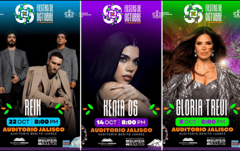 La cartelera de este año promete satisfacer absolutamente todos los gustos musicales, sumando a talentos de renombre como Kenia Os, Reik, Gloria Trevi. CORTESÍA/ Facebook/ Fiestas de Octubre