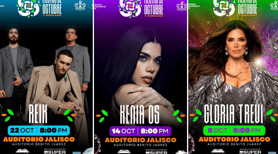 La cartelera de este año promete satisfacer absolutamente todos los gustos musicales, sumando a talentos de renombre como Kenia Os, Reik, Gloria Trevi. CORTESÍA/ Facebook/ Fiestas de Octubre