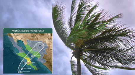 El sistema se desplaza actualmente hacia el norte a 19 km/h, en dirección a Baja California Sur. CANVA / CONAGUA