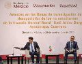 El subsecretario de Derechos Humanos, Población y Migración, Arturo Medina; y Mauricio Pazarán, titular de la Unidad de Investigación del Caso Ayotzinapa, presentaron avances este lunes. SUN/S. Cadena