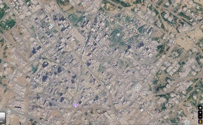 En la imagen se muestra la destrucción en la ciudad de Jan Yunis. EFE/ Google Maps