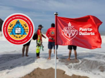 Protección Civil y Bomberos Puerto Vallarta mantiene restringido el ingreso al mar en el municipio. ESPECIAL / FACEBOOK Protección Civil y Bomberos Puerto Vallarta