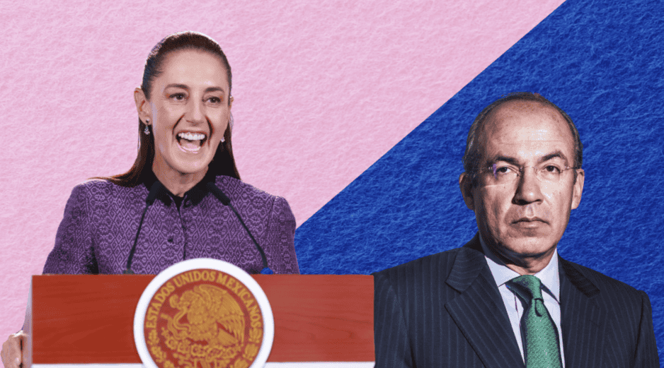 Sheinbaum calificó de manera despectiva a Calderón y cuestionó que participe en un encuentro en el que se abordará el tema de la democracia. EFE / SUN / ARCHIVO