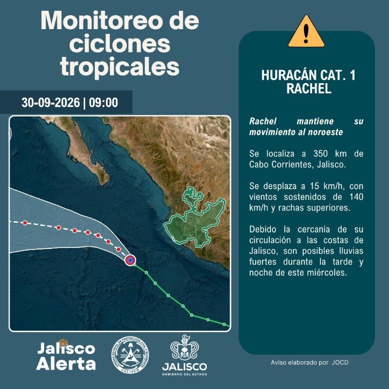 &nbsp;Las precipitaciones afectarán de manera principal a cinco zonas específicas de la entidad. ESPECIAL/Protección Civil Jalisco