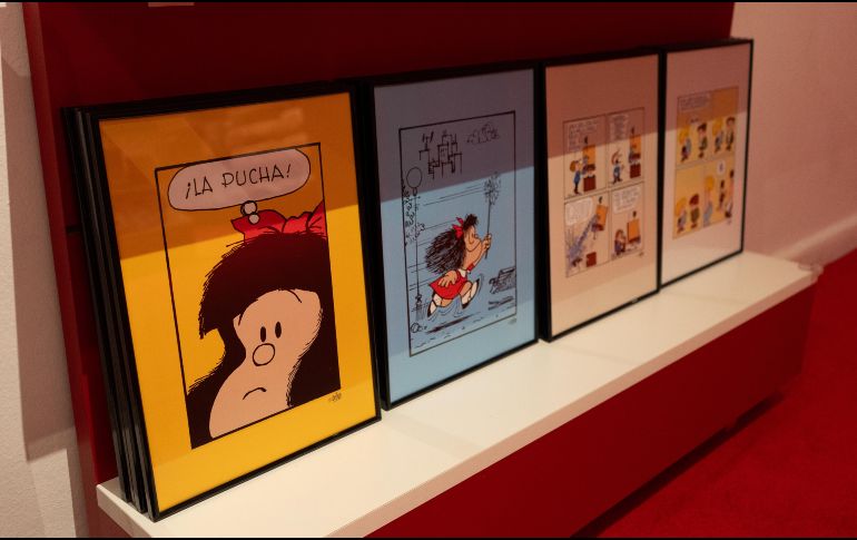 Fotografía que muestra escenografía de la exposición Mafalda Inmersiva, una experiencia que invita a caminar por el universo creado por Quino  EFE / Víctor Fernández