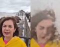 La periodista Yesika Ojeda, integrante del medio "El Imparcial", fue la protagonista del momento. SUN/CAPTURA DE VIDEO