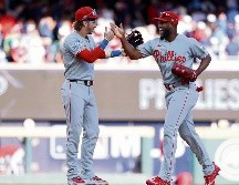 Phillies de Filadelfia. La novena igualó la serie ante los Braves de Atlanta y obligó a disputar un tercer encuentro definitivo. AFP