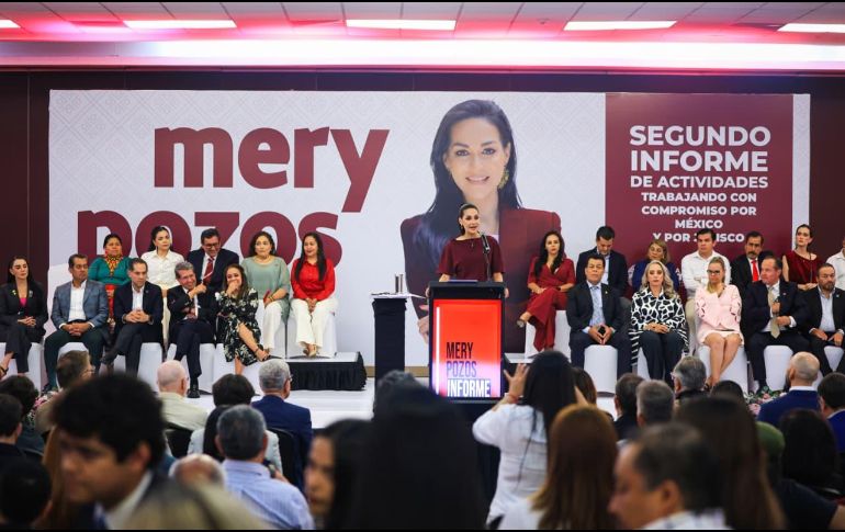 La diputada federal Mery Pozos presentó su segundo informe y destacó su trabajo legislativo, gestiones presupuestales y atención a habitantes de Guadalajara. EL INFORMADOR/J. ACOSTA.
