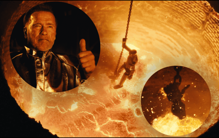 En el clímax de Terminator 2 el androide T-800, desciende voluntariamente a un pozo de acero fundido para destruirse a sí mismo y evitar que su tecnología altere el futuro. FIGURE AI / ESPECIAL