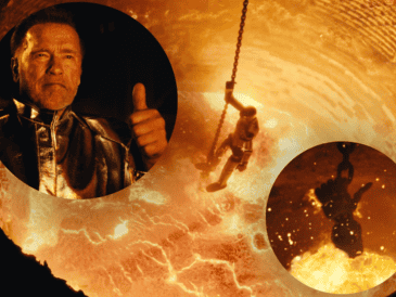 En el clímax de Terminator 2 el androide T-800, desciende voluntariamente a un pozo de acero fundido para destruirse a sí mismo y evitar que su tecnología altere el futuro. FIGURE AI / ESPECIAL
