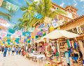 Vista de las calles de Sayulita, adornadas con papeles picados y palmeras. ESPECIAL
