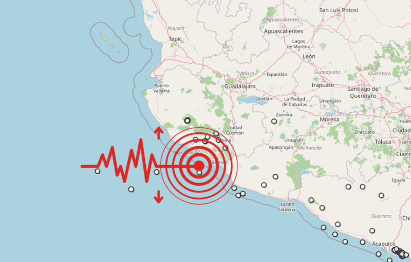 &nbsp;Sismo en Colima. ESPECIAL / SSN