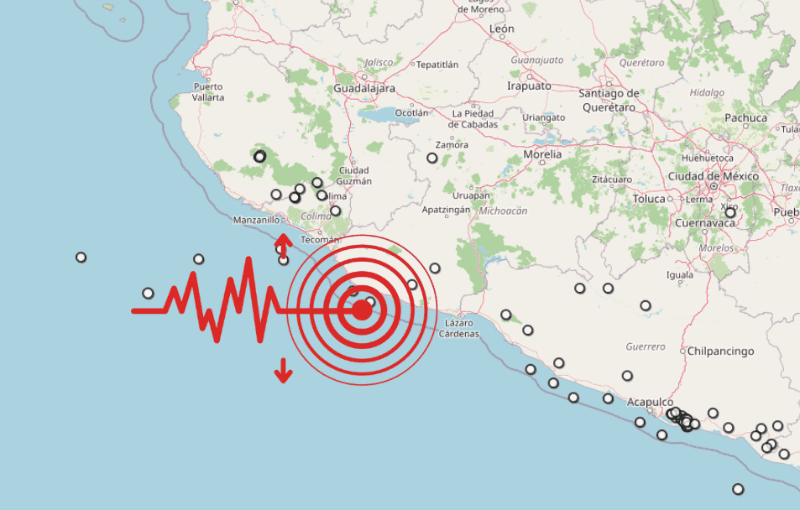 &nbsp;Sismo en Michoacán. ESPECIAL / SSN