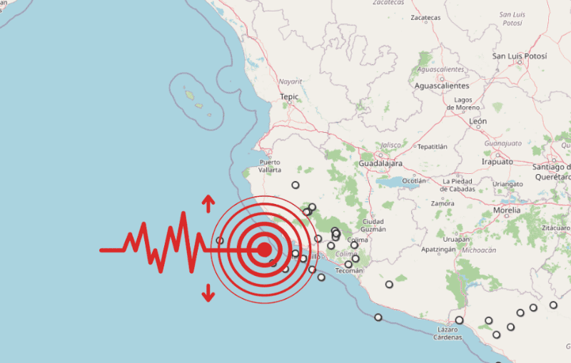 &nbsp;Sismo en Jalisco. ESPECIAL / SSN