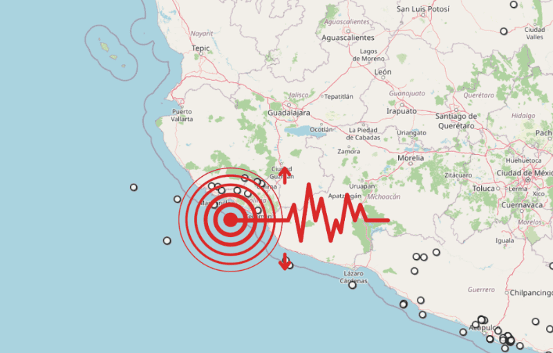 &nbsp;Sismo en Colima. ESPECIAL / SSN