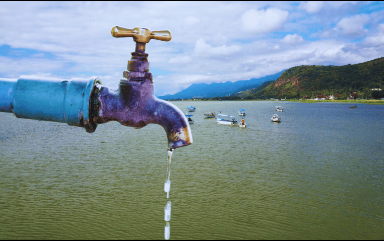 Desde el lago de Chapala, llega en conjunto el 63% del total del agua que se suministra para Guadalajara, es decir, seis de cada diez litros que consumen los tapatíos: ESPECIAL / CANVA