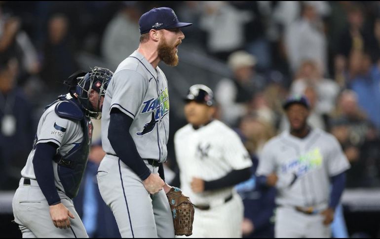 Los Yankees quedaron eliminados de la postemporada tras caer ante los Rays en un cerrado tercer encuentro de la Serie Divisional. AFP.