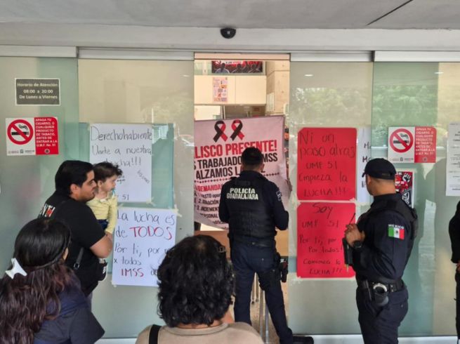 Las protestas realizadas en la ciudad forman parte de las manifestaciones que se realizan a nivel nacional por empleados del IMSS. ESPECIAL