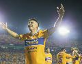 Juan Brunetta. El jugador  marcó un doblete ante Toluca, incluido el gol que aseguró la victoria 3-2 de Tigres en el Estadio Universitario. IMAGO7