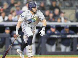 Jonathan Aranda  destacó en los tres encuentros de la Serie Divisional ante los Yankees y contribuyó al avance de Tampa Bay. AFP
