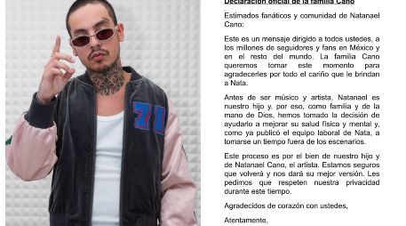 Esto es lo que dice el comunicado de la familia de Natanael Cano respecto a la salud del artista. ESPECIAL / INSTAGRAM @NatanaelCano/ X :@NatanaelCanoNew