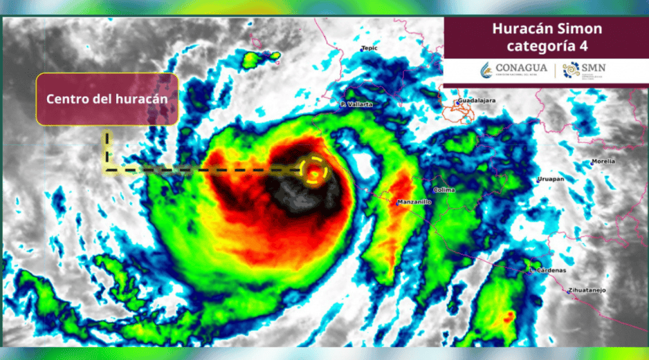 La evolución del huracán y los cambios en su trayectoria e intensidad serán determinantes para las condiciones meteorológicas de las próximas horas en el occidente de México. CONAGUA