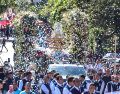 La Virgen de la Expectación caminó los 9.2 kilómetros de recorrido acompañada por miles de fieles romeros. EL INFORMADOR/A. Navarro