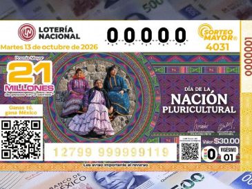 El billete del Sorteo Mayor 4031 conmemoró el Día de la Nación Pluricultural. X/lotenal