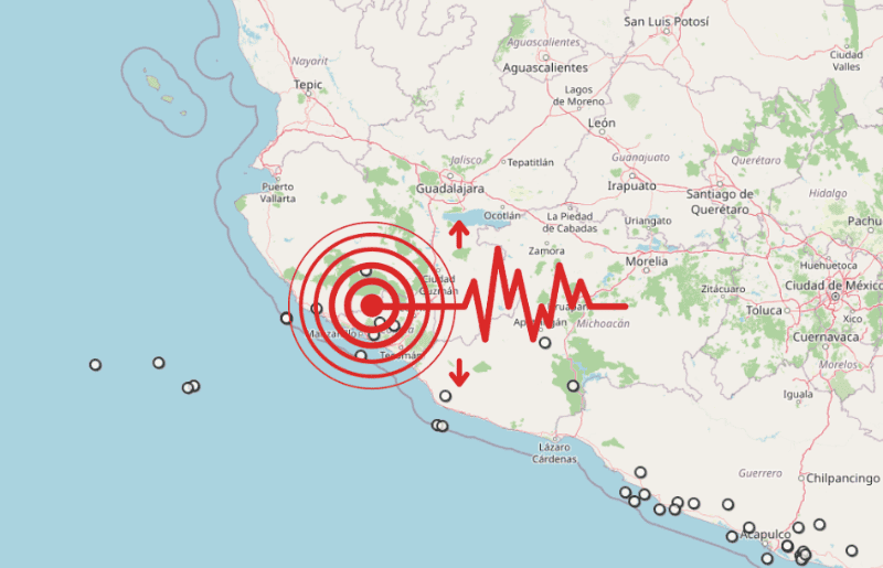 &nbsp;Sismo en Colima. ESPECIAL / SSN