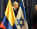 El primer ministro israelí, Benjamin Netanyahu, asiste a una ceremonia de inauguración de la nueva embajada de Colombia en Jerusalén, en la sede del Ministerio de Relaciones Exteriores de Jerusalén, Israel, el 14 de octubre de 2026. EFE/A. Sultan