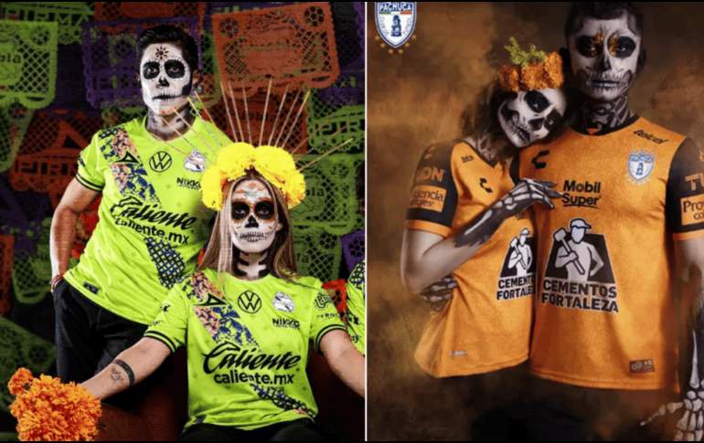 La integración de festividades locales en la indumentaria deportiva refleja una macrotendencia global, pero con un toque distintivo en el continente americano.  INSTAGRAM / @ClubPueblaMX / @Tuzos