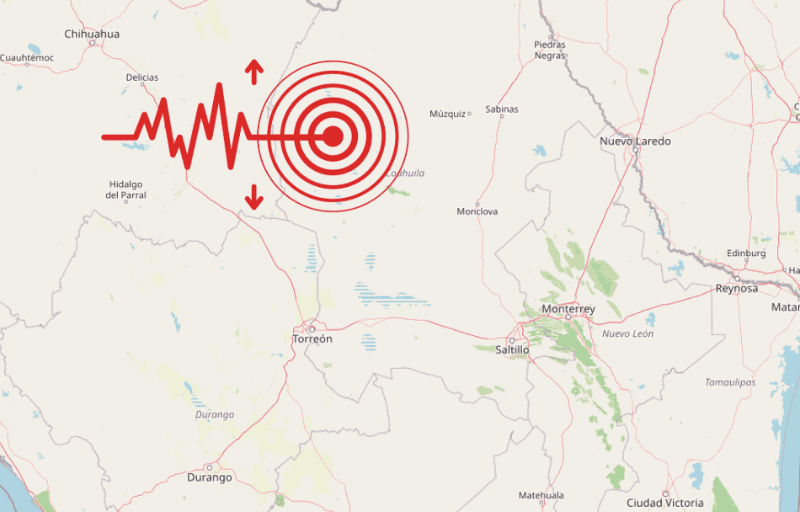 &nbsp;Sismo en Coahuila. ESPECIAL / SSN
