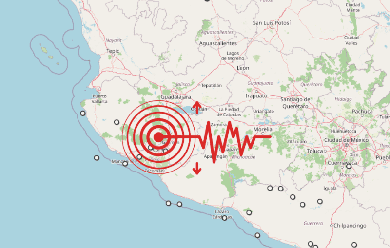 &nbsp;Sismo en Jalisco. ESPECIAL / SSN