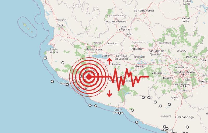 &nbsp;Sismo en Colima. ESPECIAL / SSN
