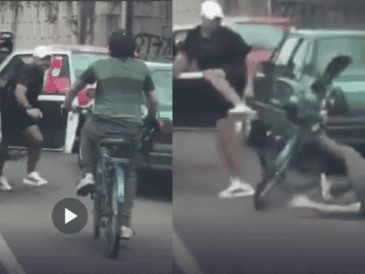 El video viral muestra que la agresión física terminó tan rápido como empezó, sin que los testigos presenciales intervinieran de manera directa para separar a los dos hombres involucrados en la riña. ESPECIAL
