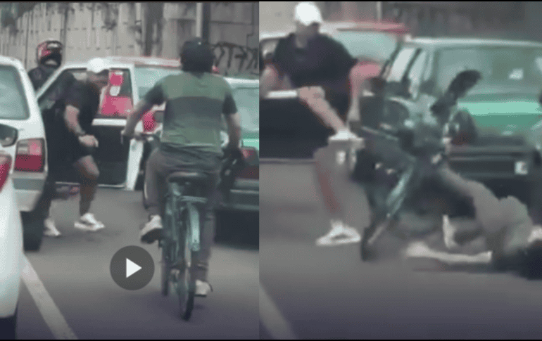 El video viral muestra que la agresión física terminó tan rápido como empezó, sin que los testigos presenciales intervinieran de manera directa para separar a los dos hombres involucrados en la riña. ESPECIAL