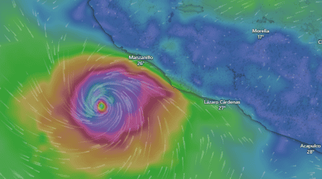 De acuerdo con la Secretaría de Marina (Semar), dicho fenómeno meteorológico se encuentra aproximadamente a 229 kilómetros al sur de Manzanillo, Colima. WINDY